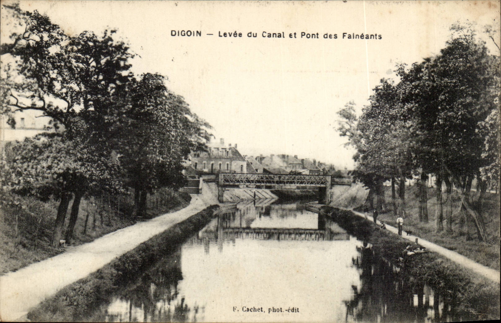 Digoin — Levée du Canal et Pont des Fainéants — F. Cachet, phot.-édit