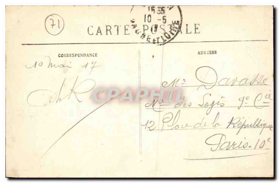Digoin — Levée du Canal et Pont des Fainéants — F. Cachet, phot.-édit — Verso