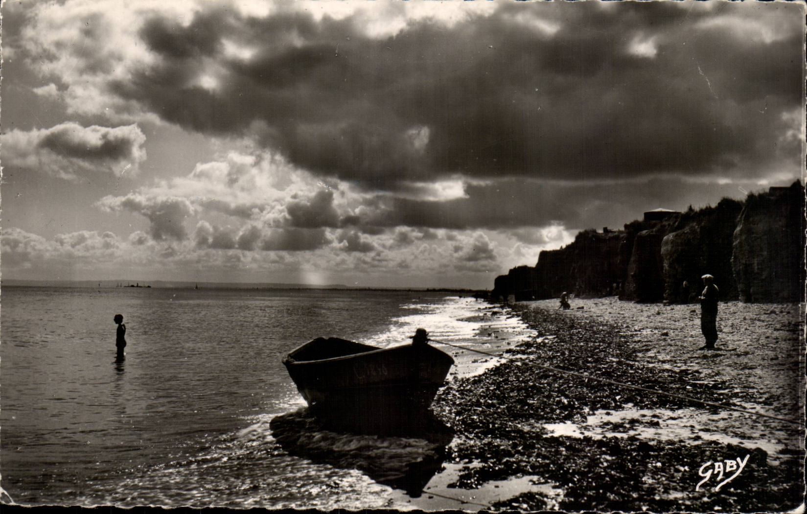 Saint Aubin sur Mer CPA Contre jour sur les falaises
