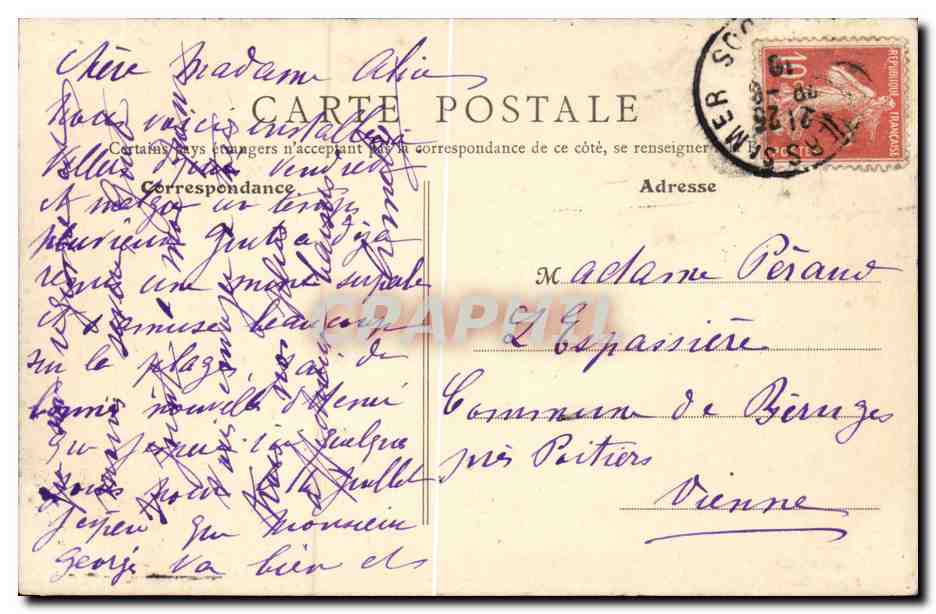 Villers sur Mer CPA Falaise cote Ouest — Rückseite