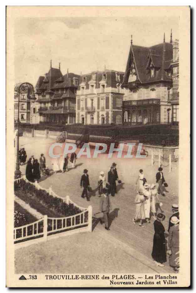 Trouville Reine des plages CPA Les planches nouveaux jardins et villas