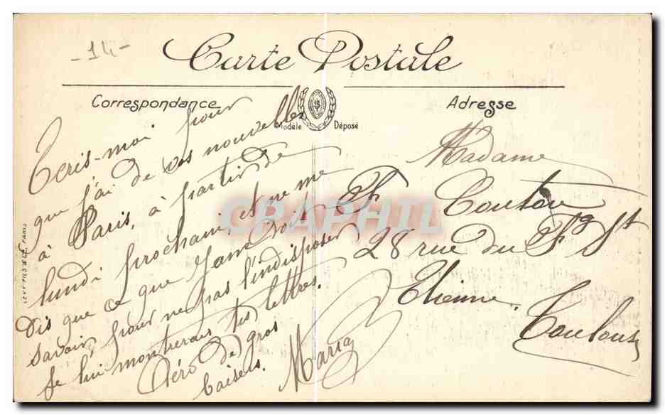 Cabourg CPA Le grand hotel et la digue — Rückseite