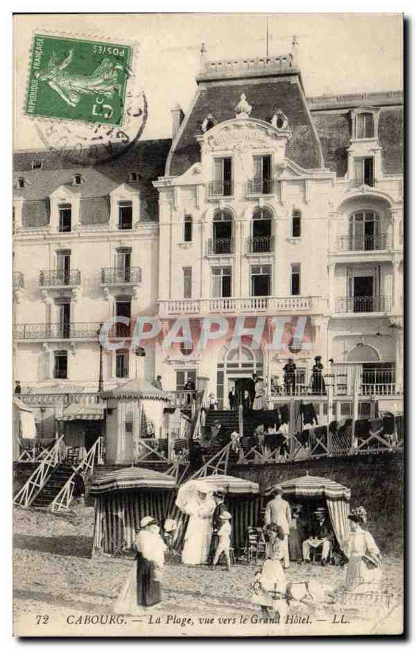 Cabourg — La Plage, vue vers le Grand Hôtel — LL. n°72