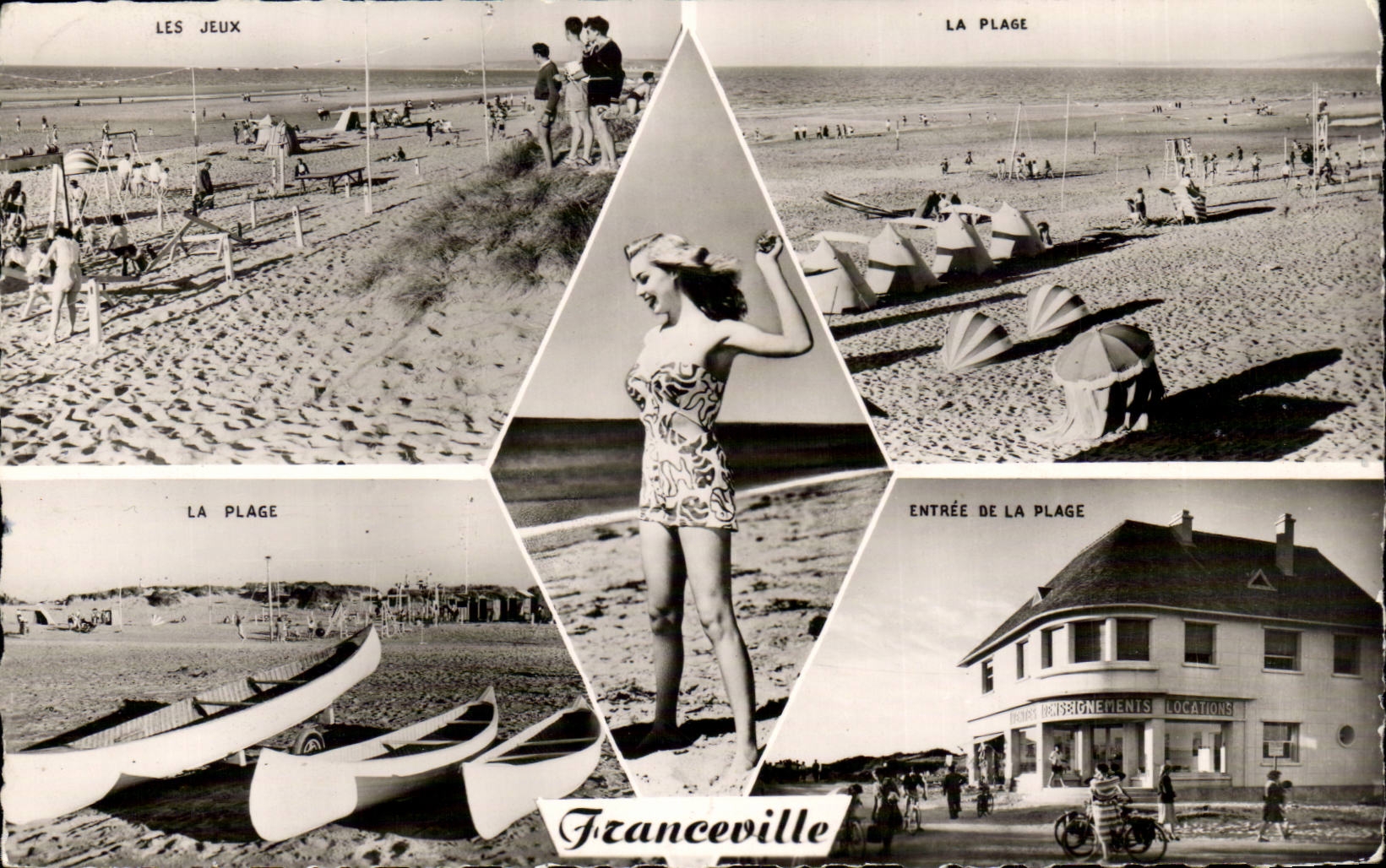 Franceville — Les jeux, la plage, entrée de la plage — Éditeur inconnu, n° 1545