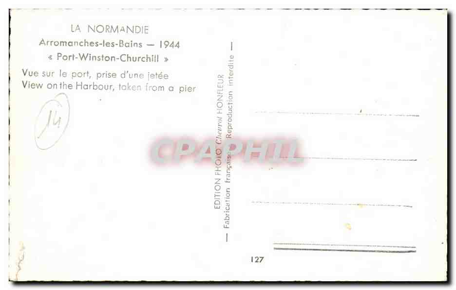 arromanches les Bains - 1944 Port Winston Churchill - CPA  — Rückseite