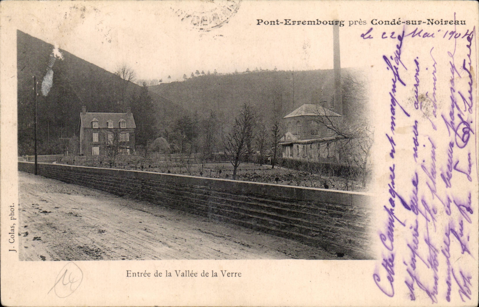 Entrée de la Vallée de la Verre — Pont-Errembourg près Condé-sur-Noireau — J. Colas, phot.