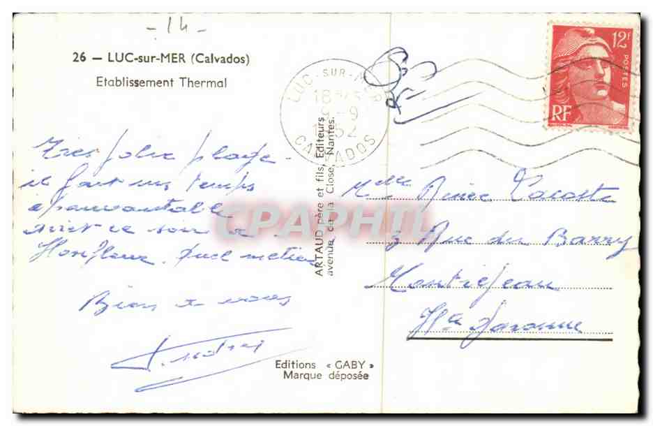 Luc sur Mer - Etablissement Thermal - CPA  — Rückseite