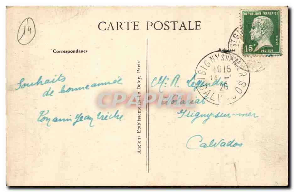 Trouville - Groupe de Villas CPA  — Verso