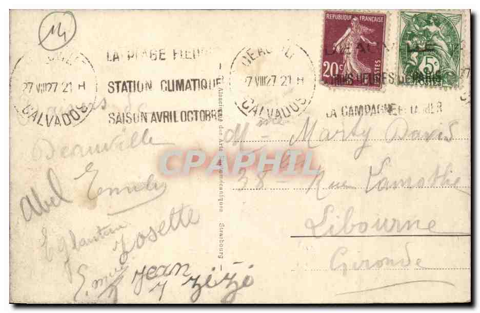 Deauville - Plage Fleurie - Royal Hotel et Boulevard Cornuche - CPA  — Verso