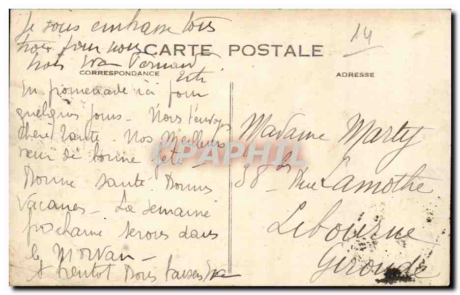 Deauville - Les Jardins et le Normandy Hotel - CPA  — Verso