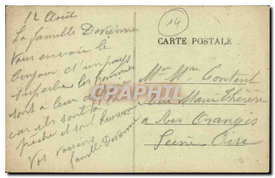 Thury Harcourt CPA La tranchee du hom — Rückseite