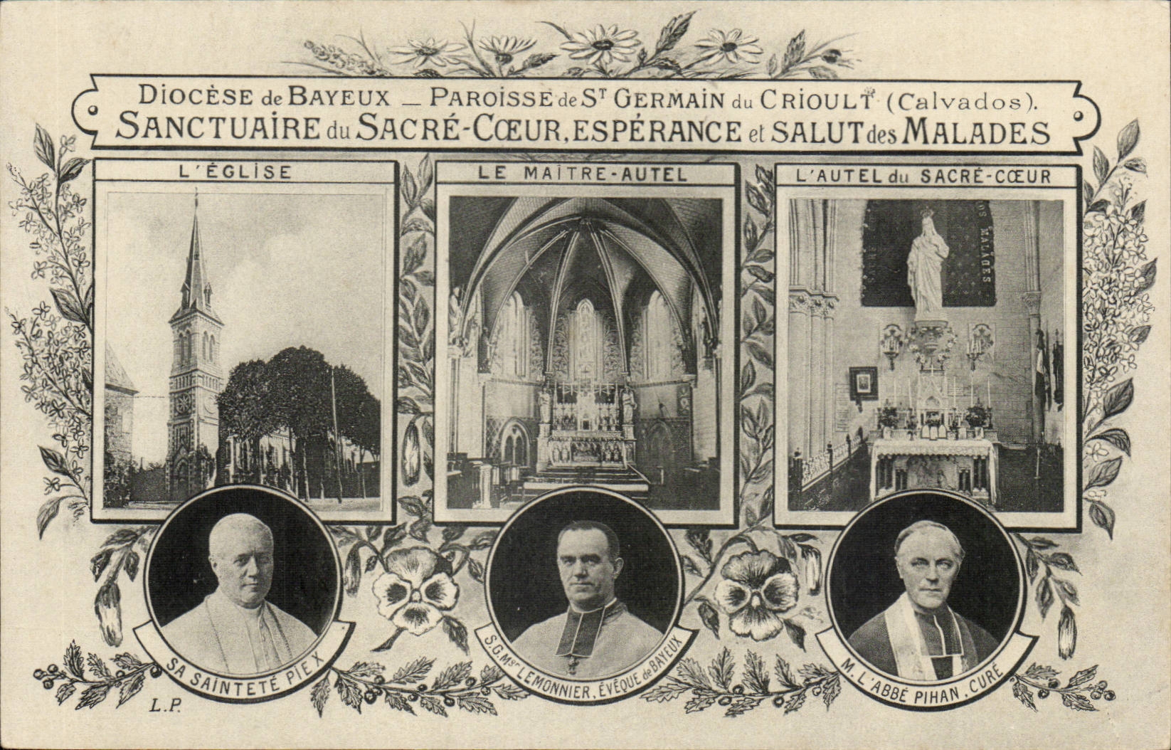 Diocèse de Bayeux — Paroisse de Saint-Germain-du-Crioult (Calvados). Sanctuaire du Sacré-Cœur, Espérance et Salut des Malades — L.P.