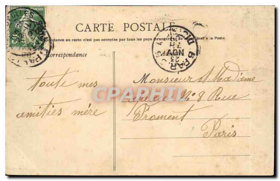 Tilly sur Seulles CPA Inauguration de Jeanne d'arc 3 octobre 1909 — Verso