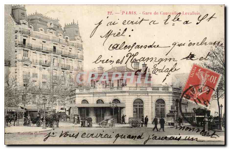 Paris CPA Gare de Courcelles Levallois
