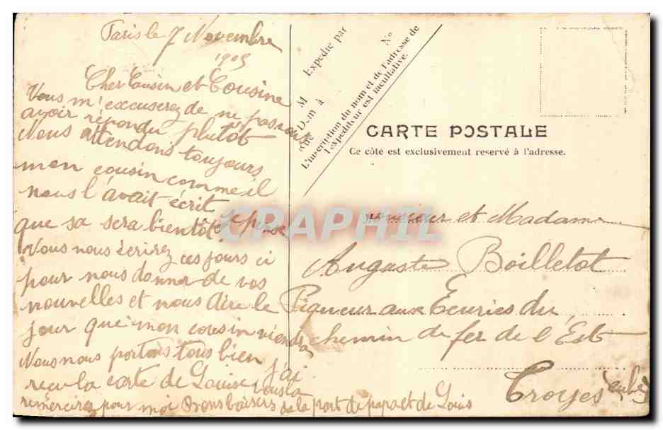 Paris Grenelle CPA Passerelle et chemin de fer de Passy — Verso