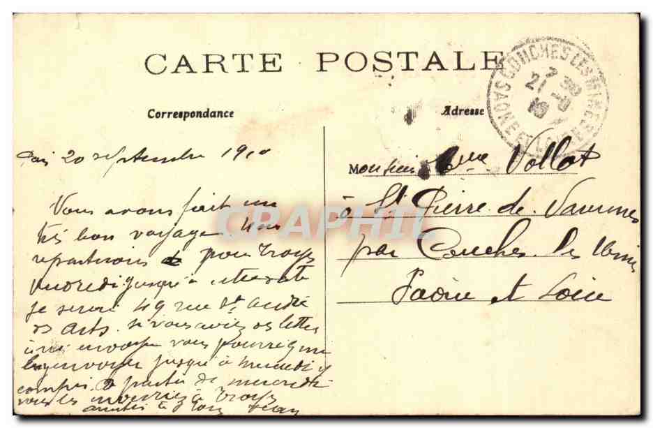 Paris CPA La gare de Lyon — Verso