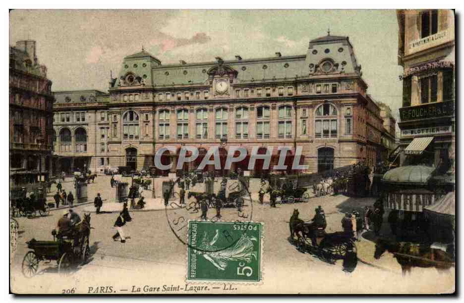 Paris CPA La gare de Saint Lazare