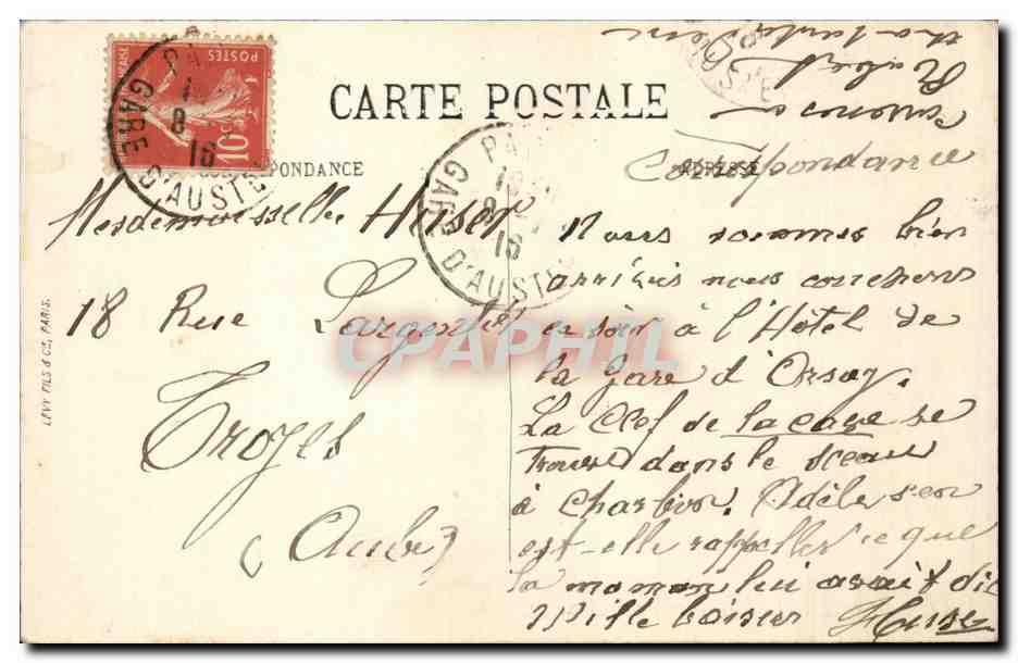 Paris CPA La gare du quai d'orsay — Rückseite