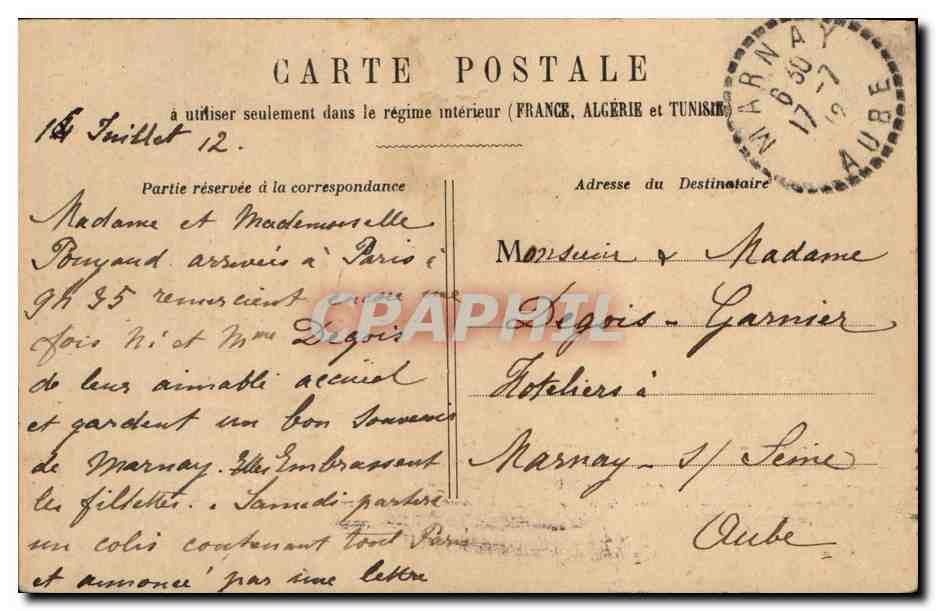 Paris CPA Gare de l'Est — Rückseite