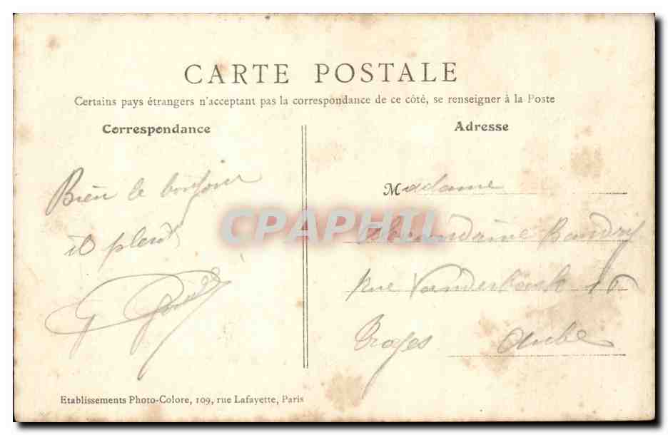 Paris CPA Gare de l'Est — Rückseite