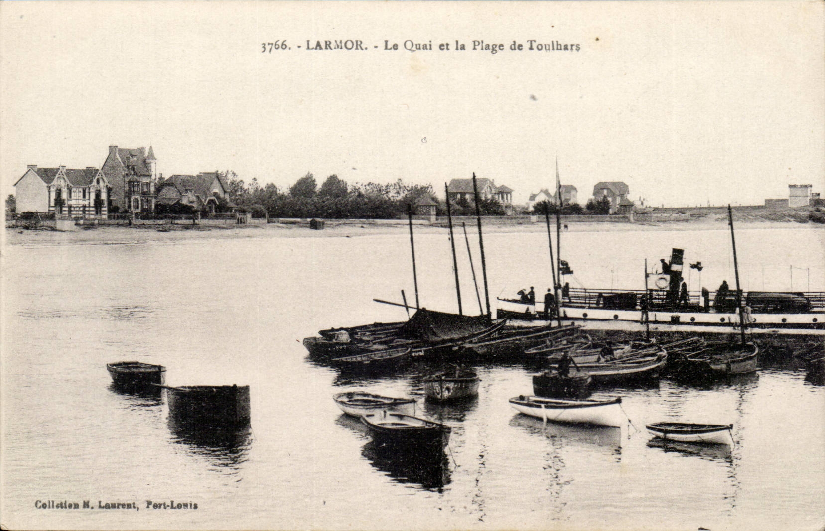 LARMOR - Le Quai et la Plage de Toulhars — Collection N. Laurent, Port-Louis