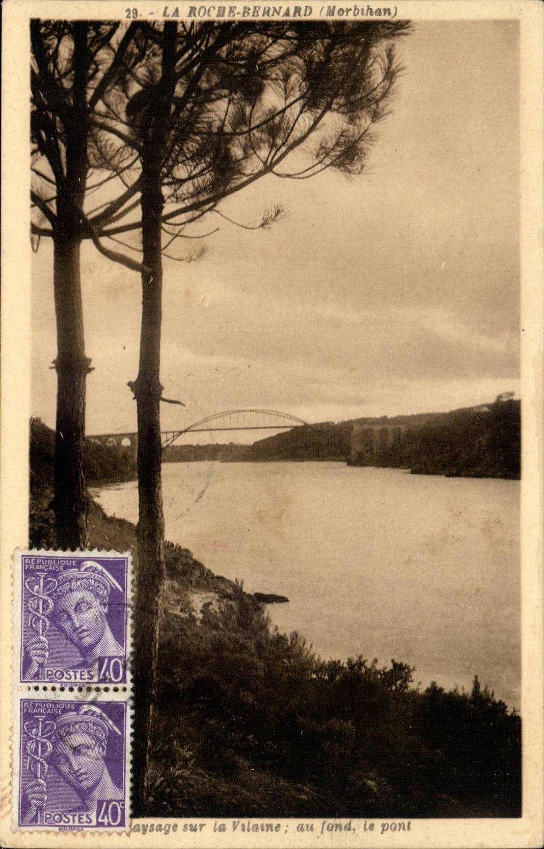La Roche-Bernard (Morbihan) — paysage sur la Vilaine ; au fond, le pont — éditeur G. Costale, n° 29