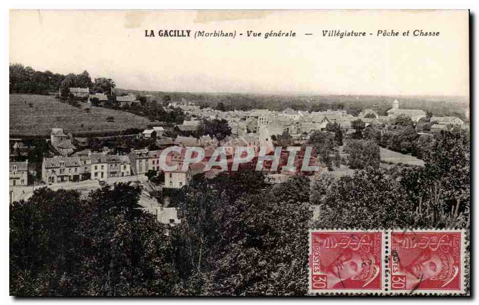 La Gacilly CPA Vue generale Villegiaure PEche et chasse