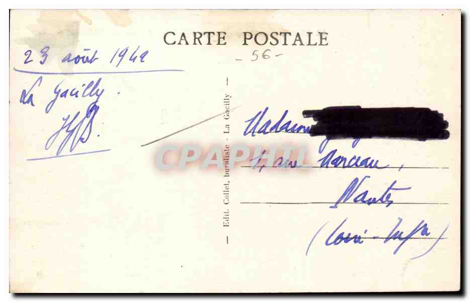 La Gacilly CPA Vue generale Villegiaure PEche et chasse — Rückseite