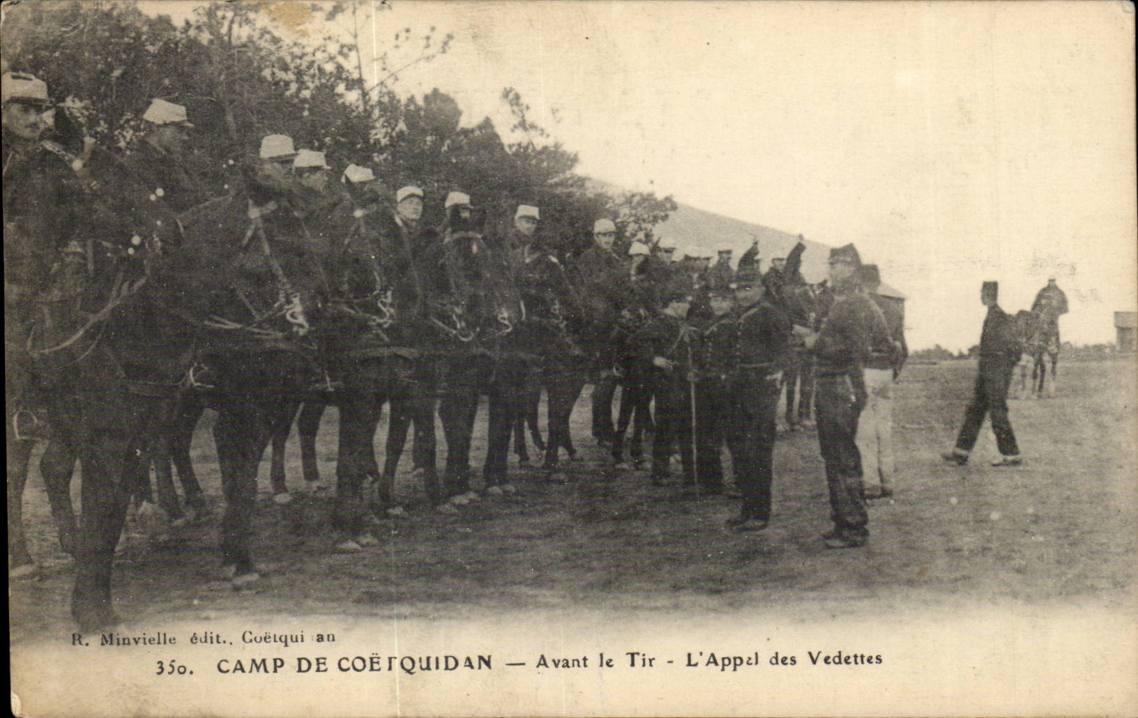 Camp de Coëtquidan — Avant le Tir - L'Appel des Vedettes — R. Minvielle édit. Coëtquidan, n° 350