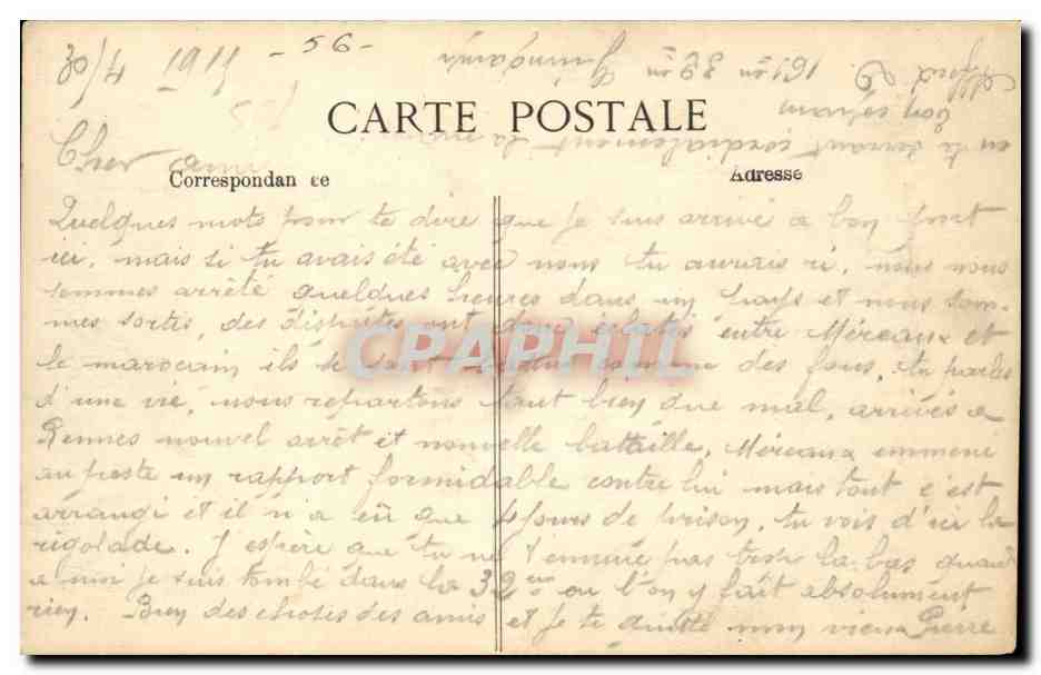 Camp de Coëtquidan — Avant le Tir - L'Appel des Vedettes — R. Minvielle édit. Coëtquidan, n° 350 — Rückseite