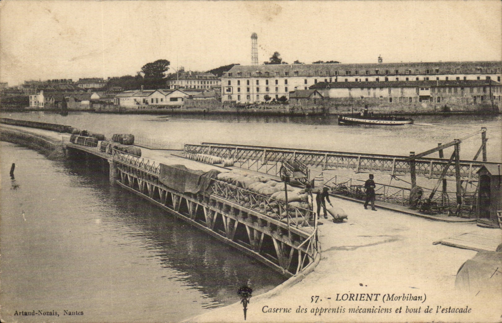 Lorient (Morbihan) — Caserne des apprentis mécaniciens et bout de l'estacade — Artaud-Nozais, Nantes, n°57