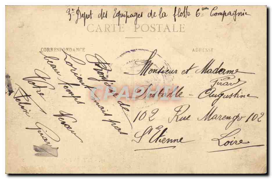 Lorient (Morbihan) — Caserne des apprentis mécaniciens et bout de l'estacade — Artaud-Nozais, Nantes, n°57 — Rückseite