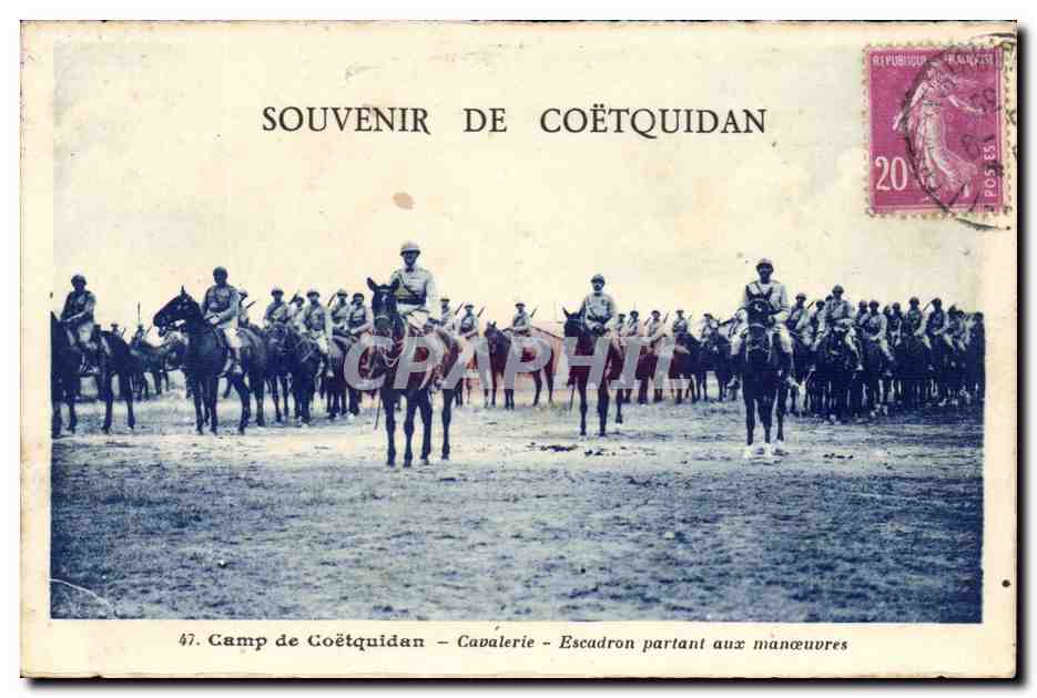 Camp de Coëtquidan — Cavalerie — Escadron partant aux manœuvres — Édition Morice