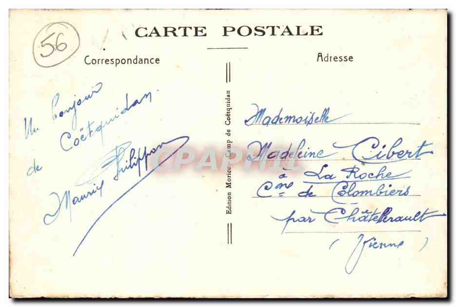 Camp de Coëtquidan — Cavalerie — Escadron partant aux manœuvres — Édition Morice — Rückseite