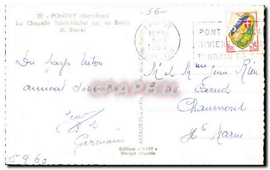 La Chapelle Saint-Michel sur les Bords du Blavet — Pontiv (Morbihan) — Éditions Gaby — Rückseite