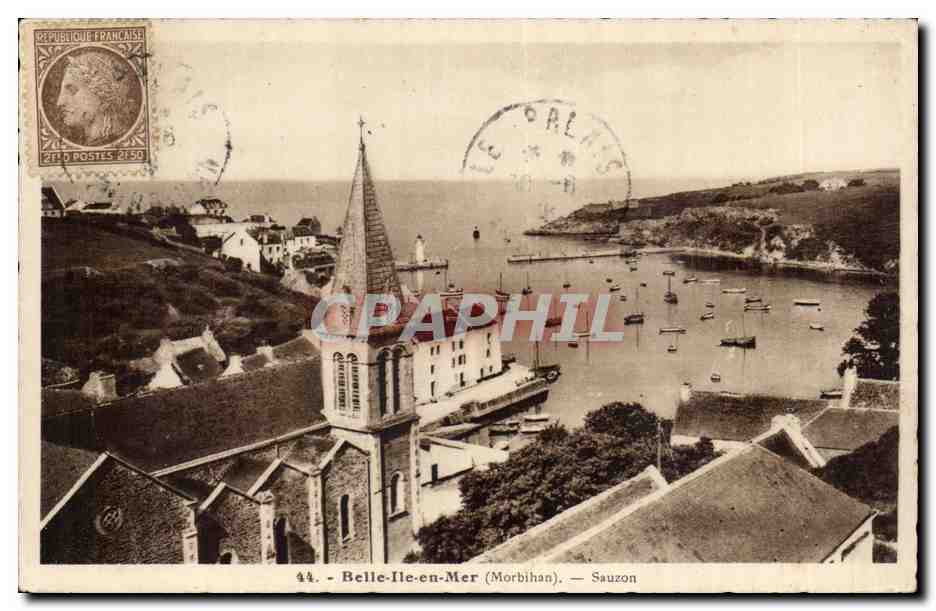 Belle-Ile-en-Mer (Morbihan) — Sauzon — J. Nazais et R. Lalaue, éditeurs Nantes