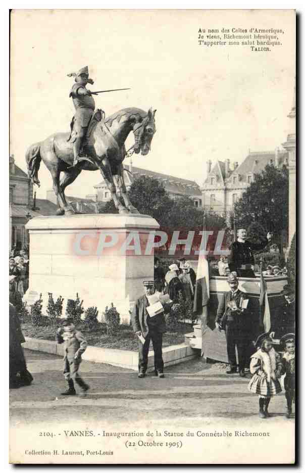 VANNES - Inauguration de la Statue du Connétable Richemont - 22 Octobre 1905