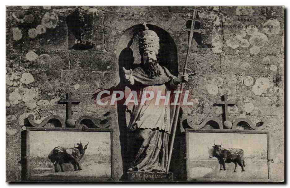 Carnac CPA Saint Connely et ses boeufs