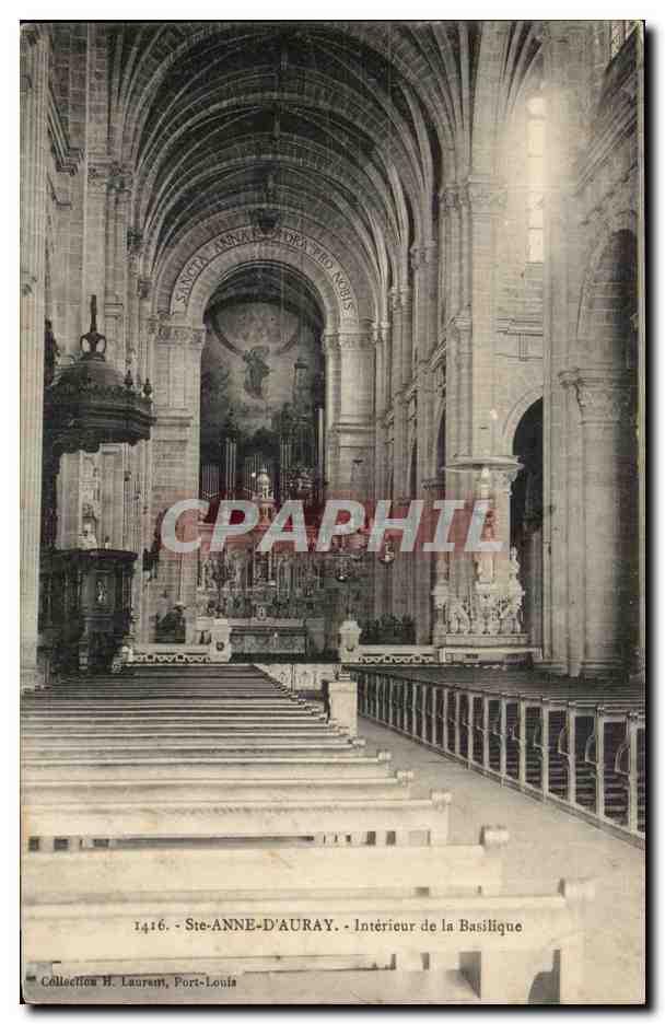 Sainte Anne d'Auray CPA Interieur de la basilique (orgue)