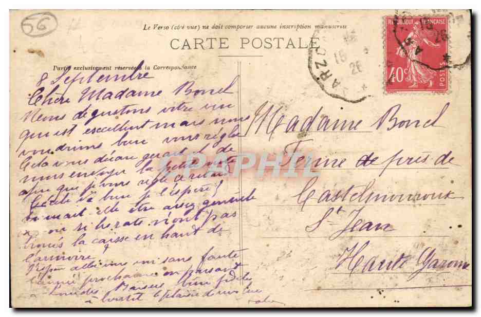 Elven CPA Le vieux donjon avant sa restauration — Rückseite