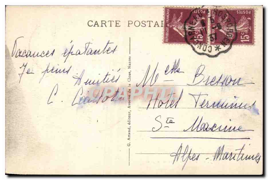 Morgat CPA Vue sur le port et la jetee — Rückseite