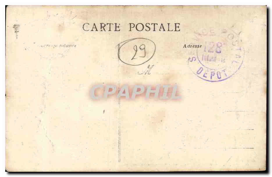 Landerneau CPA Les quais de Cornouailel au clair de lune (bateau) — Rückseite