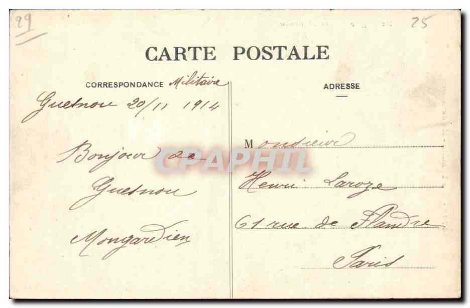 Femme en costume breton - Sur le Môle - Ile de Sein - Coll. E. Homonic — Verso