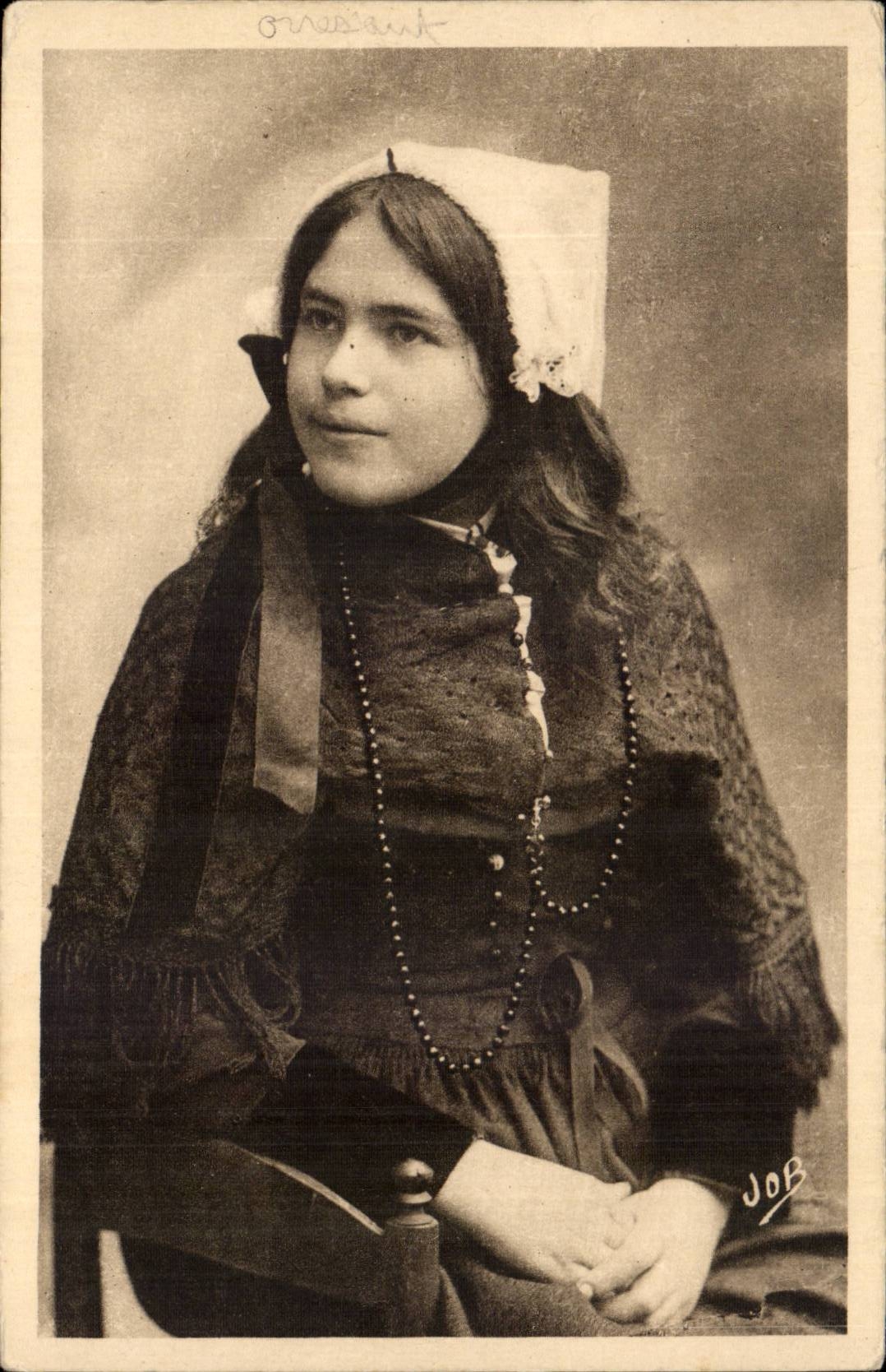 Jeune Fille - Fantaisie - Breton - Costume - Young Woman in gorgeous costume - CPA 