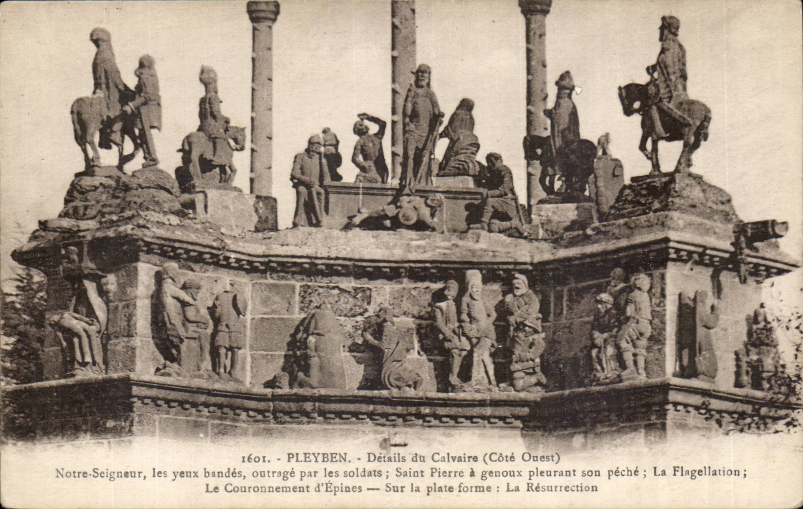 Pleyben - Details du Calvaire - Notre Seigneur - CPA 