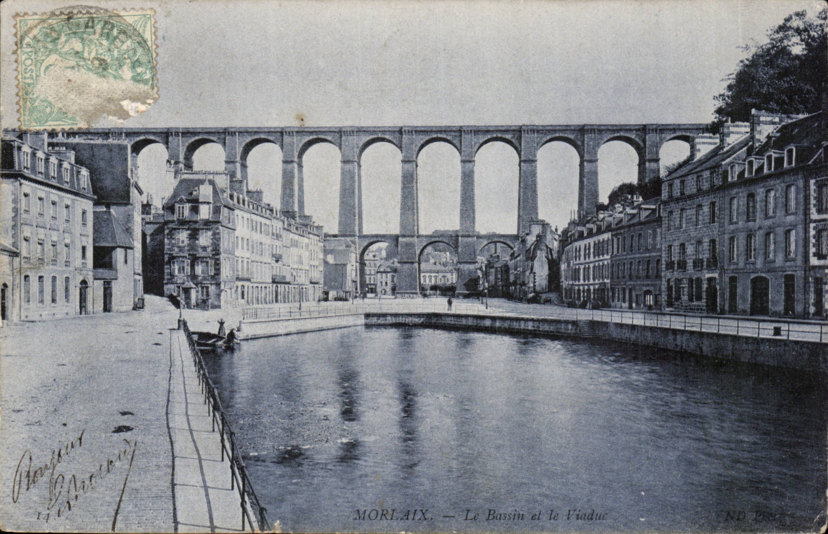 Morlaix - Le Bassin et le Viaduc - CPA 