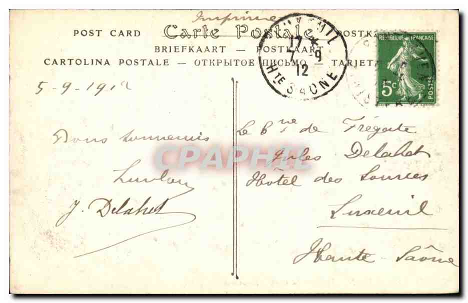 Pont Aven CPA Moulins du port — Rückseite