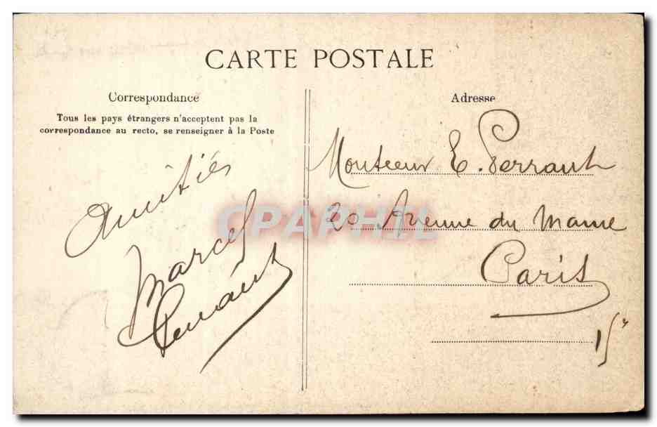Quimperle CPA Le portail de l'eglise Saint Michel — Rückseite