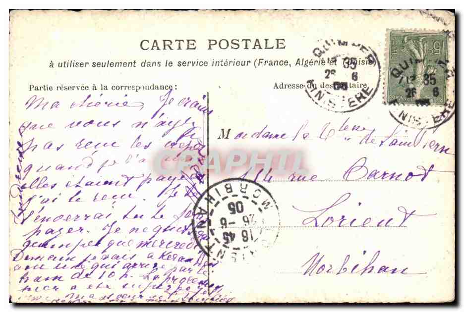 LAnniron CPA Riviere de Quimper — Rückseite
