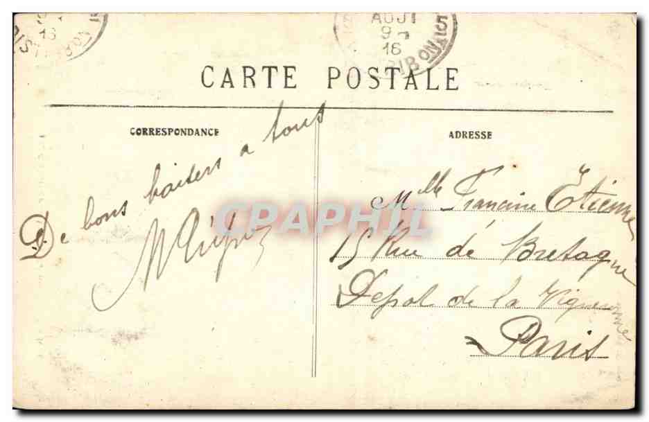 Quimper CPA Vieilles maisons de la rue Kereon — Rückseite